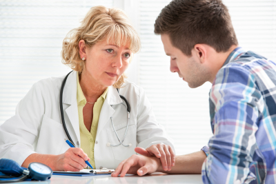 Nurse talking to a patient